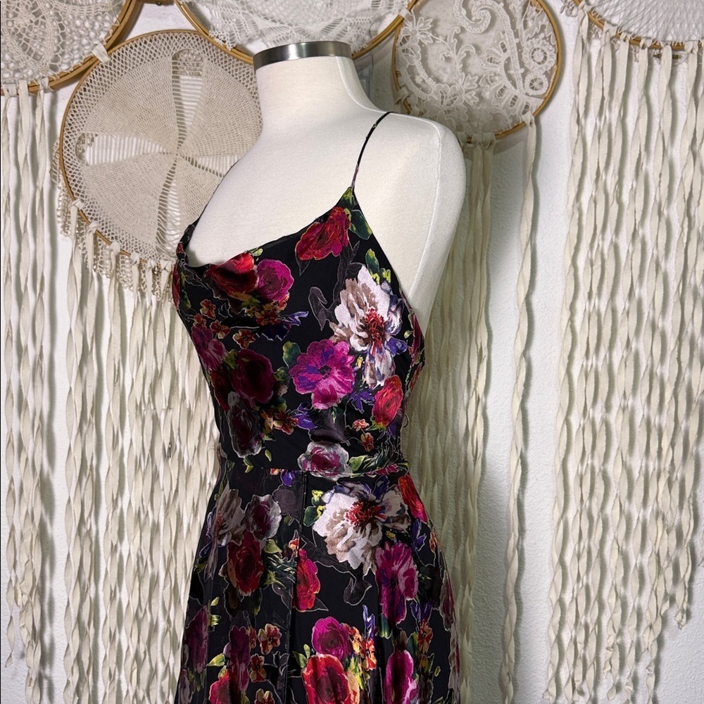 Alice + Olivia Christina Hi/Low Floral Silk Burnout Dress Size 12 - Picture 4 of 15